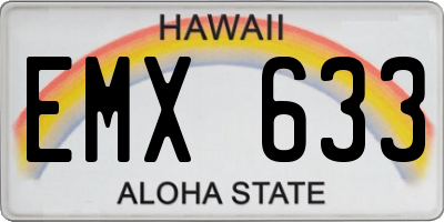 HI license plate EMX633