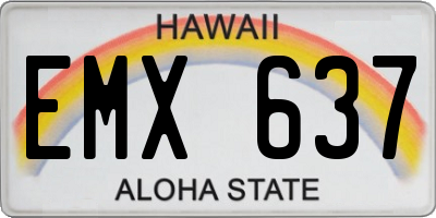HI license plate EMX637