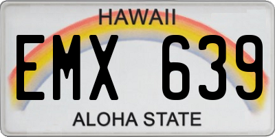 HI license plate EMX639
