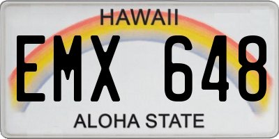 HI license plate EMX648