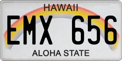 HI license plate EMX656