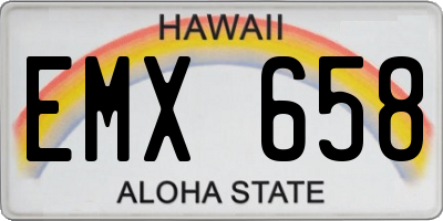 HI license plate EMX658