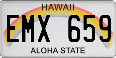 HI license plate EMX659