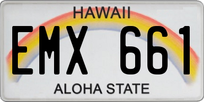 HI license plate EMX661
