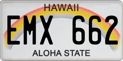 HI license plate EMX662
