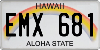 HI license plate EMX681