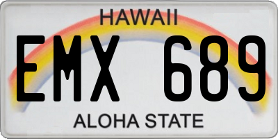 HI license plate EMX689