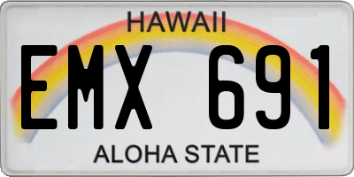 HI license plate EMX691