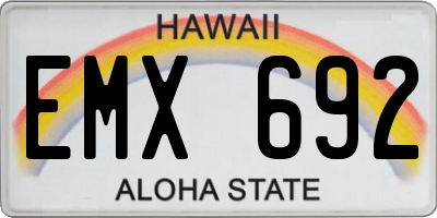 HI license plate EMX692