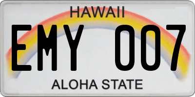 HI license plate EMY007