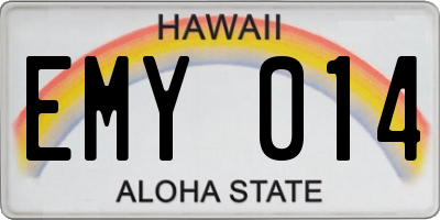 HI license plate EMY014