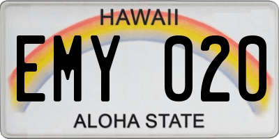 HI license plate EMY020
