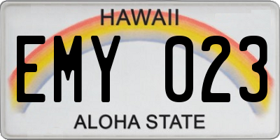 HI license plate EMY023