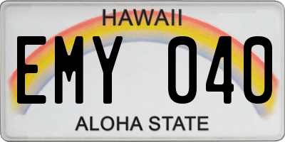 HI license plate EMY040