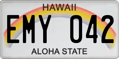 HI license plate EMY042