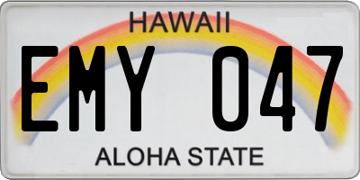 HI license plate EMY047