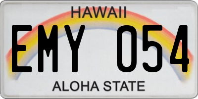 HI license plate EMY054