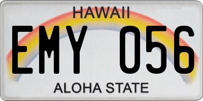 HI license plate EMY056