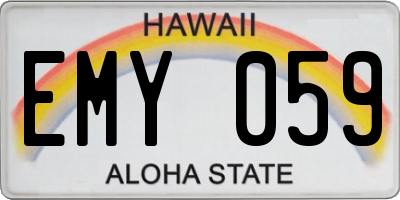HI license plate EMY059
