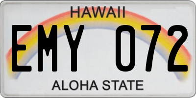 HI license plate EMY072