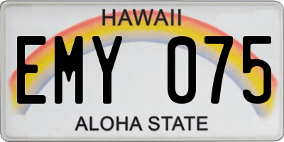 HI license plate EMY075