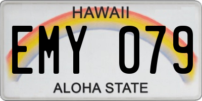 HI license plate EMY079