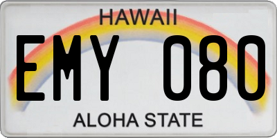 HI license plate EMY080