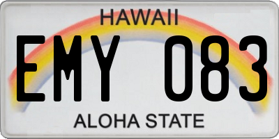 HI license plate EMY083
