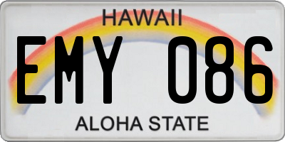 HI license plate EMY086