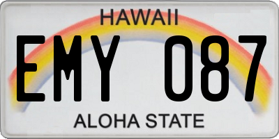 HI license plate EMY087