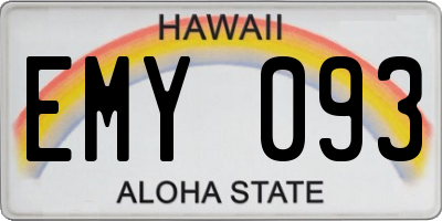 HI license plate EMY093