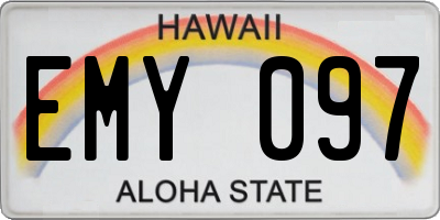 HI license plate EMY097