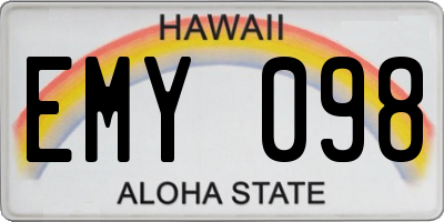 HI license plate EMY098