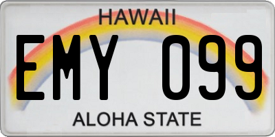 HI license plate EMY099