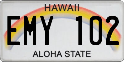 HI license plate EMY102