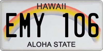 HI license plate EMY106