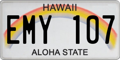 HI license plate EMY107