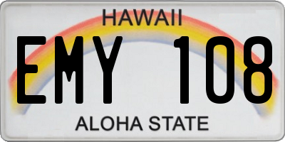 HI license plate EMY108