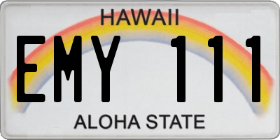 HI license plate EMY111