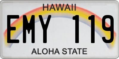 HI license plate EMY119