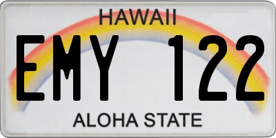 HI license plate EMY122