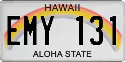 HI license plate EMY131