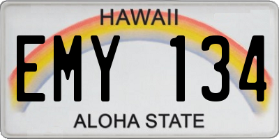 HI license plate EMY134