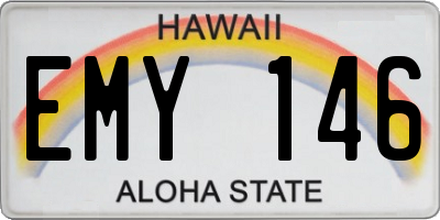 HI license plate EMY146