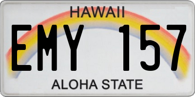 HI license plate EMY157