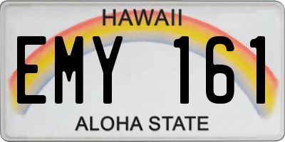 HI license plate EMY161