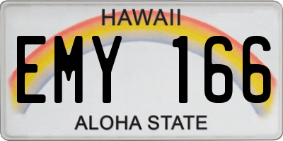 HI license plate EMY166