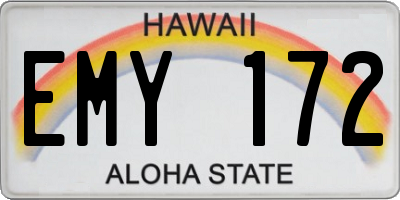 HI license plate EMY172