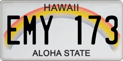 HI license plate EMY173