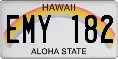 HI license plate EMY182